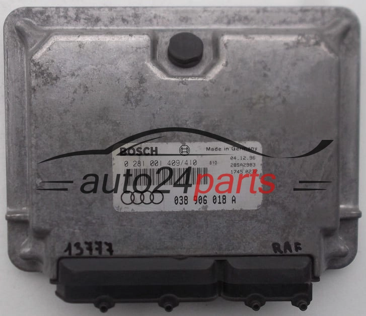 KOMPUTER STEROWNIK SILNIKA AUDI A3 1.9 TDI 038906018A, 038 906 018 A, BOSCH 0281001409/410, 0 281 001 409, 0 281 001 410, 28SA2983