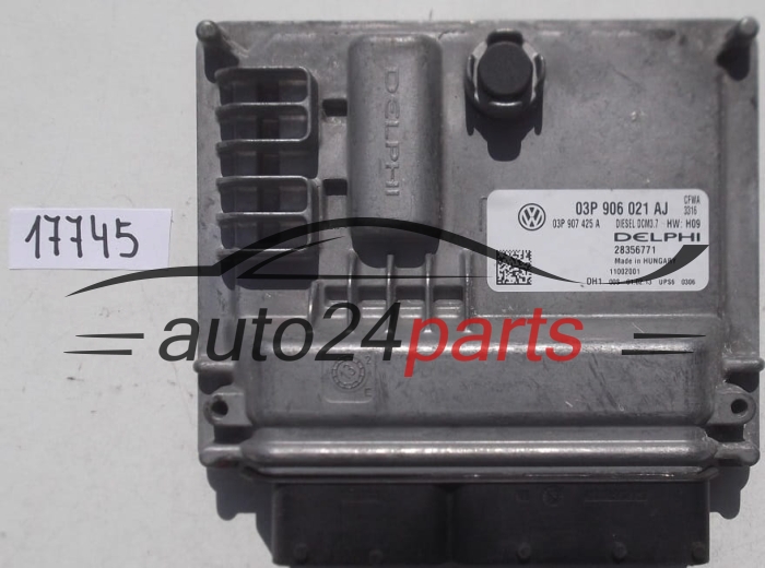 CALCULATEUR MOTEUR VW VOLKSWAGEN POLO 1.2 TDI DELPHI 28356771, 03P 906 021 AJ, 03P906021AJ, 03P 907 425 A, 03P907425A