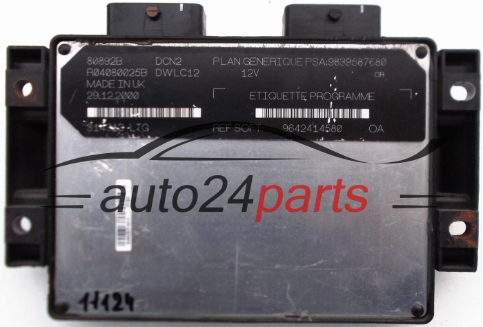 MOTORSTEUERGERÄT ECU STEUERGERÄT CITROEN PEUGEOT 1.9 LUCAS R04080025B, PSA: 9839587680, SOFT 9642414580
