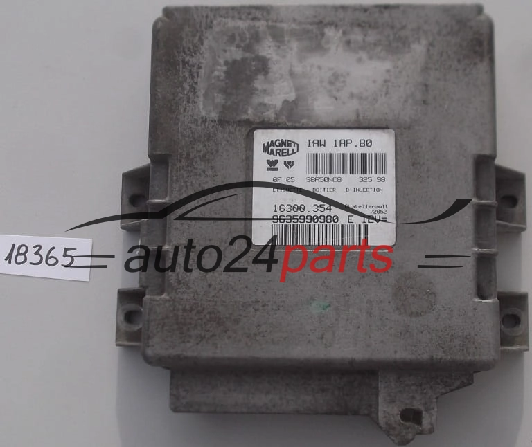 KOMPUTER STEROWNIK SILNIKA PEUGEOT 206 1.1 MAGNETI MARELLI IAW 1AP.80, IAW1AP80, 16300.354, 16300354, 9635990980 E