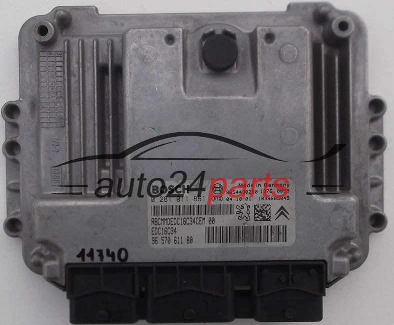 : KOMPUTER STEROWNIK SILNIKA CITROEN PEUGEOT 1.4 HDI BOSCH 0 281 011 861, 0281011861, 96 570 611 80, 9657061180, 9654490280 