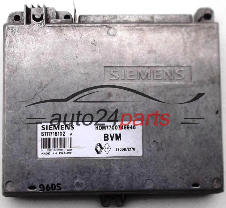 KOMPUTER STEROWNIK SILNIKA RENAULT CLIO 1.4, SIEMENS S111718102 A, S111718102A, HOM7700749946, 7700749946