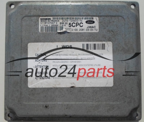 MOTORSTEUERGERÄT ECU STEUERGERÄT  FORD FIESTA FUSION 1.6 SIEMENS S118107007 D,  2U7A-12A650-TD