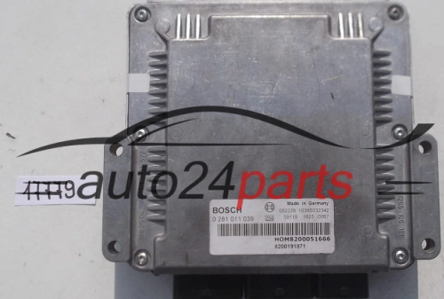 KOMPUTER STEROWNIK SILNIKA RENAULT KANGO 1.9 DCI BOSCH 0 281 011 039, 0281011039, HOM8200051666, 8200051666, 8200191871