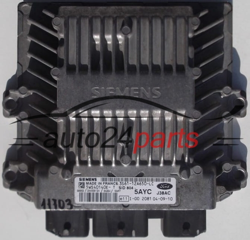 KOMPUTER STEROWNIK SILNIKA FORD FIESTA 1.4 TDCI 3S6112A650LC, 3S61-12A650-LC SIEMENS SID 804 5AYC J38AC 5WS40140E-T 