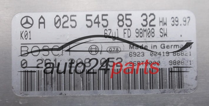 CALCULATEUR MOTEUR MERCEDES W202 BOSCH 0 261 206 052,  A 025 545 85 32