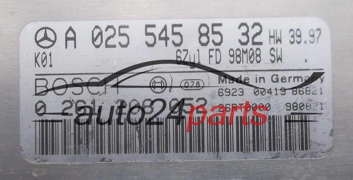 CALCULATEUR MOTEUR MERCEDES W202 BOSCH 0 261 206 052,  A 025 545 85 32