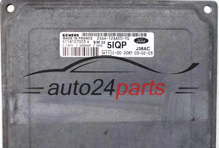 KOMPUTER STEROWNIK SILNIKA FORD FIESTA FUSION 1.6 SIEMENS S118107003 K,  2S6A-12A650-TG