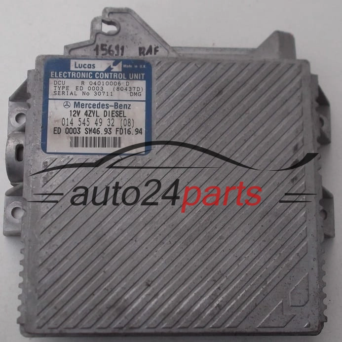 KOMPUTER STEROWNIK SILNIKA MERCEDES W202 C220 2.2 DIESEL LUCAS R04010006D, R 04010006 D, ED 0003 80437D, A0145454932, 0145454932, A 014 545 49 32