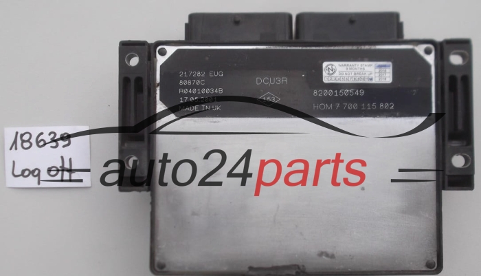 KOMPUTR STEROWNIK SILNIKA RENAULT KANGOO 1.9 D R04010034B, 8200150549, HOM 7 700 115 802, HOM7700115802, 7700115802