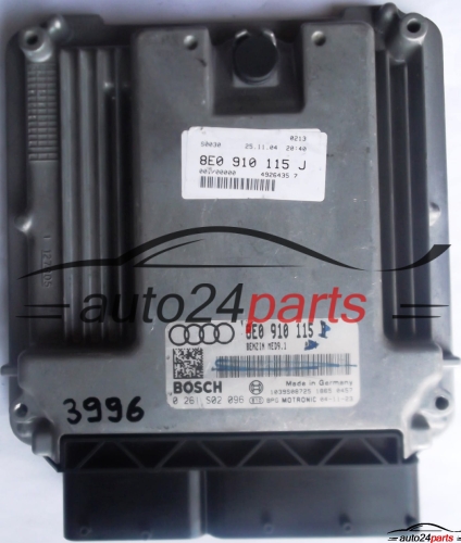 MOTORSTEUERGERÄT ECU STEUERGERAT AUDI A4 2.0 TFSI 8E0910115B, 8E0 910 115 B, 8E0910115J, 8E0 910 115 J, BOSCH 0261S02096, 0 261 S02 096