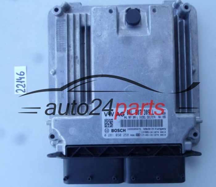 MOTORSTEUERGERÄT ECU STEUERGERAT AUDI A4 2.0 TDI BOSCH 0 281 030 258, 0281030258, 04L 907 309 L, 04L907309L, EDC17C74