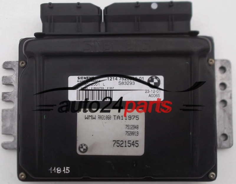 KOMPUTER STEROWNIK SILNIKA MINI ONE COOPER 1.6 SIEMENS S118012001 L,  1214 7520019-01, 1214752001901