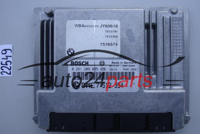 KOMPUTER STEROWNIK SILNIKA BMW E46 318 2.0 BOSCH 0 261 209 005, 0261209005, DME 7 512 354, DME7512354, 7512354