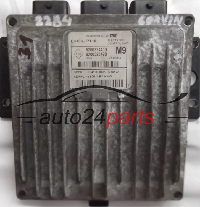 KOMPUTER STEROWNIK SILNIKA RENAULT MEGANE SCENIC 1.5 DCI 8200334419 8200326498 M9 DELPHI DDCR R0410C100A 81043A
