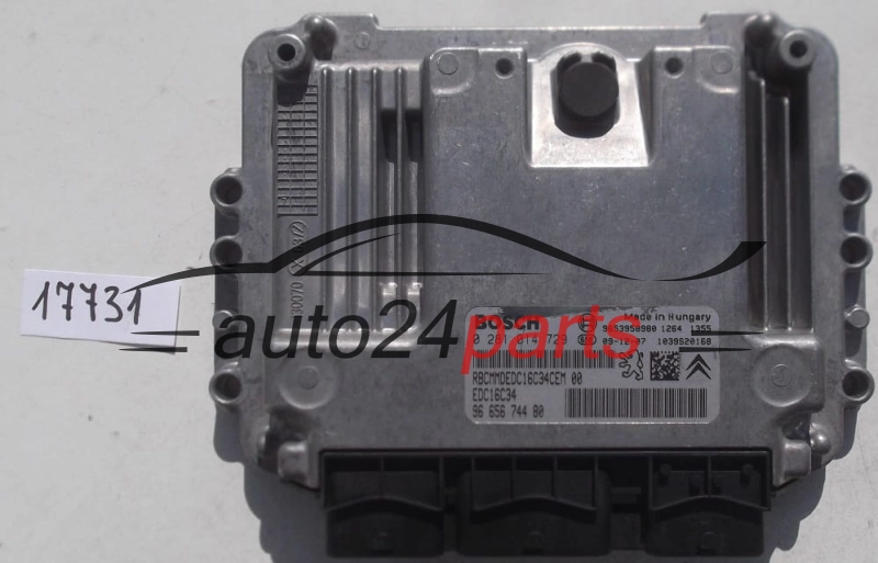 MOTORSTEUERGERÄT ECU STEUERGERAT CITROEN PEUGEOT 1.6 HDI BOSCH 0 281 014 729, 0281014729, 96 656 744 80, 9665674480, 9653958980, EDC16C34 