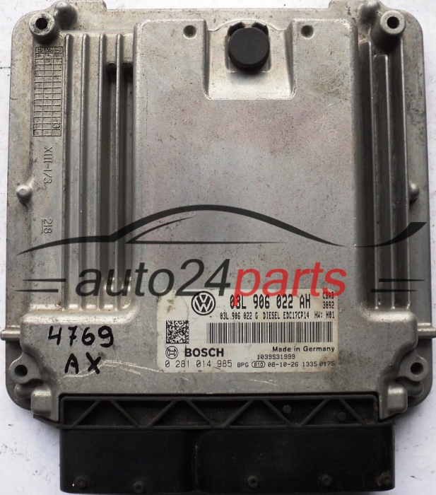 ECU CENTRALITA DE MOTOR VOLKSWAGEN GOLF 2.0 TDI BOSCH 0 281 014 985, 0281014985, 03L 906 022 AH, 03L906022AH, 03L 906 022 G, 03L906022G, EDC17CP14
