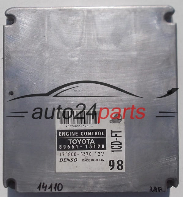 MOTORSTEUERGERÄT ECU STEUERGERAT TOYOTA COROLLA VERSO 2.0 TD4 DENSO 175800-5370, 1758005370, 89661-13120, 8966113120, 1CD-FT, 1CDFT
