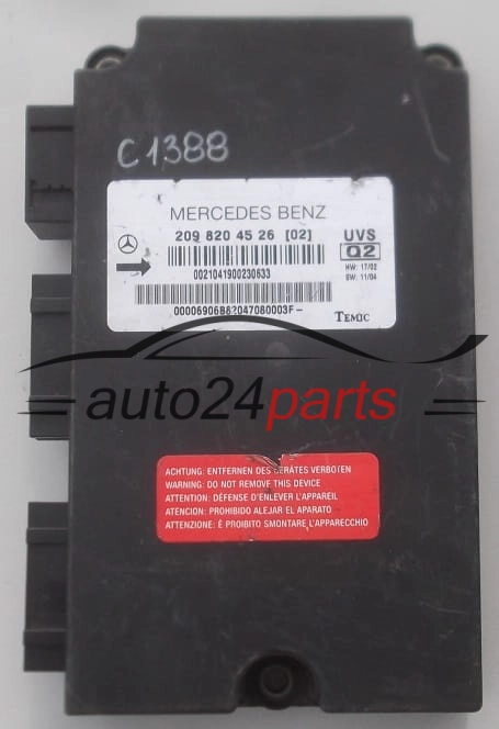 CENTRALKA MODUL STEROWNIK MERCEDES CLK 209 820 45 26 {02}, 2098204526 