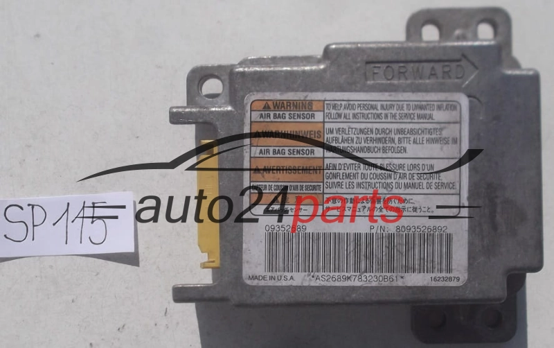 STEROWNIK MODUL PODUSZEK POWIETRZNYCH OPEL FRONTERA B 09352689