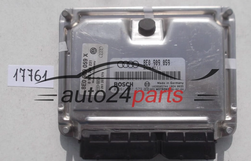 KOMPUTER STEROWNIK SILNIKA AUDI A4 3.0 8E0909059, 8E0909059H, 8E0 909 059 H, BOSCH 0261207579, 0 261 207 579