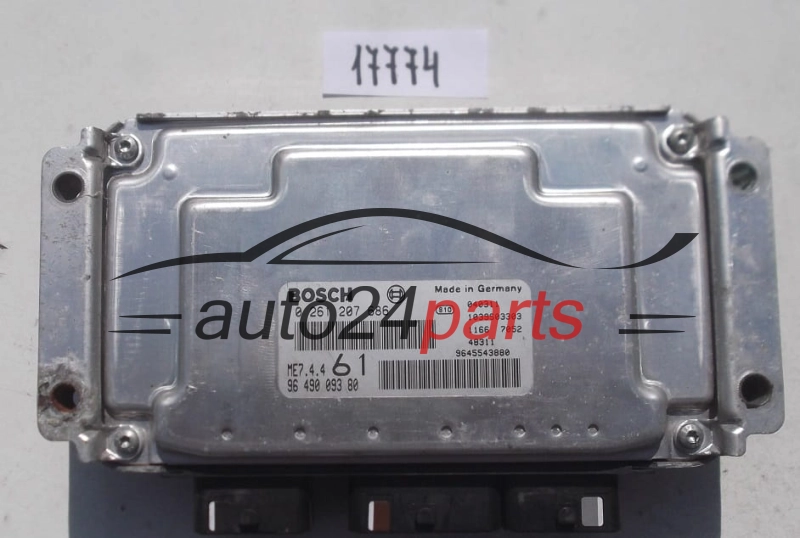 KOMPUTER STEROWNIK SILNIKA CITROEN BERLINGO PEUGEOT PARTNER 1.6 BOSCH 0261207686, 0 261 207 686, 96 490 093 80, 9649009380, ME7.4.4