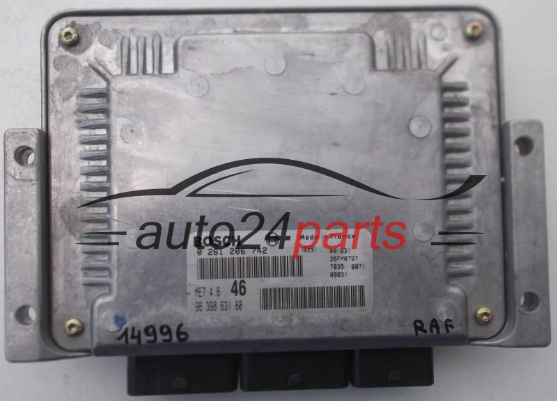 KOMPUTER STEROWNIK SILNIKA PEUGEOT 607 BOSCH 0 261 206 742,  96 398 631 80