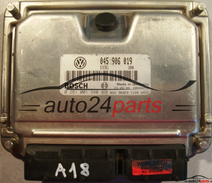 ECU CENTRALITA DE MOTOR VW VOLKSWAGEN POLO 1.4 TDI 045906019, BOSCH 0 281 001 940, 0281001940