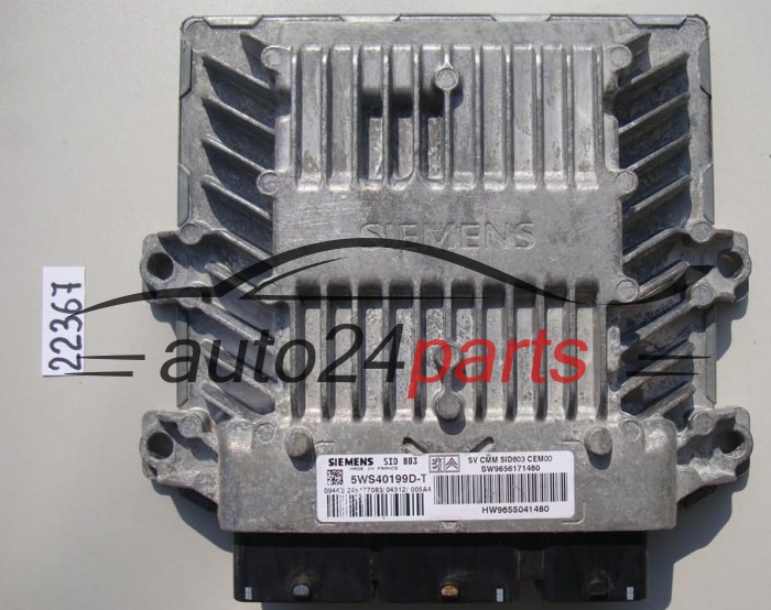 KOMPUTER STEROWNIK SILNIKA CITROEN PEUGEOT 2.0 HDI SIEMENS 5WS40199D-T, 5WS40199DT, SW 9656171480, HW 9655041480, SID803