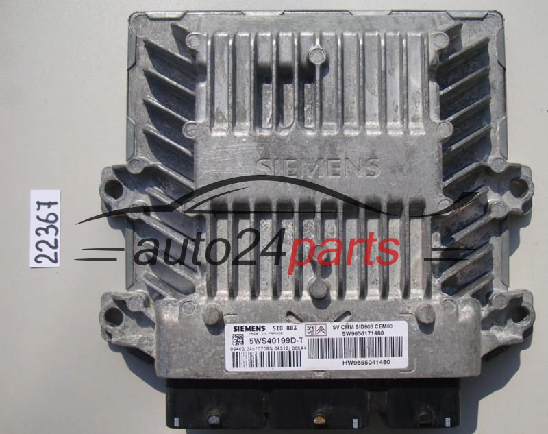 KOMPUTER STEROWNIK SILNIKA CITROEN PEUGEOT 2.0 HDI SIEMENS 5WS40199D-T, 5WS40199DT, SW 9656171480, HW 9655041480, SID803