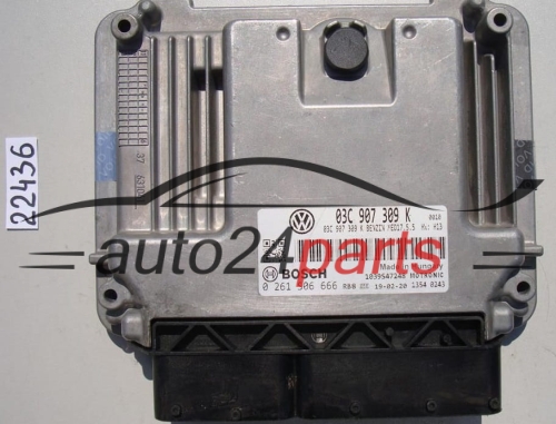 CALCULATEUR MOTEUR VW VOLKSWAGEN TIGUAN 1.4 TFSI BOSCH 0 261 S06 666, 0261S06666, 03C 907 309 K, 03C907309K, MED17.5.5
