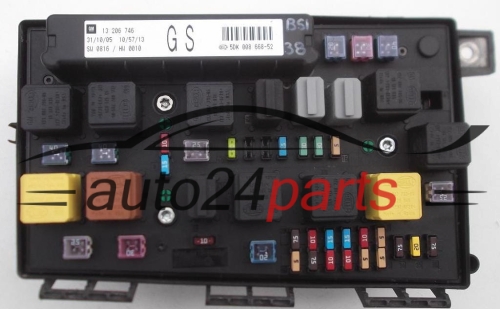 CAJA ELECTRICA DE FUSIBLES Y RELES OPEL ASTRA H ZAFIRA B 13 206 746, 13206746 GS, 5DK 008 668-52, 5DK008668-52