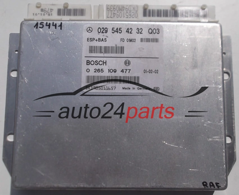 ABS STEROWNIK ESP + BAS MERCEDES W168 A-KLASA BOSCH 0265109477, 0 265 109 477, 0295454232, 029 545 42 32 Q01