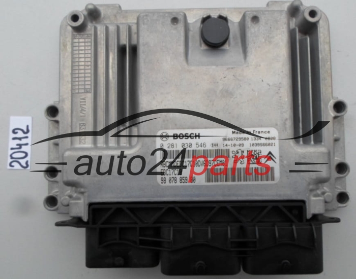 KOMPUTER STEROWNIK SILNIKA CITROEN PEUGEOT 1.6 HDI BOSCH 0 281 030 546, 0281030546, 98 078 859 80, 9807885980, 9666729580, EDC17C10