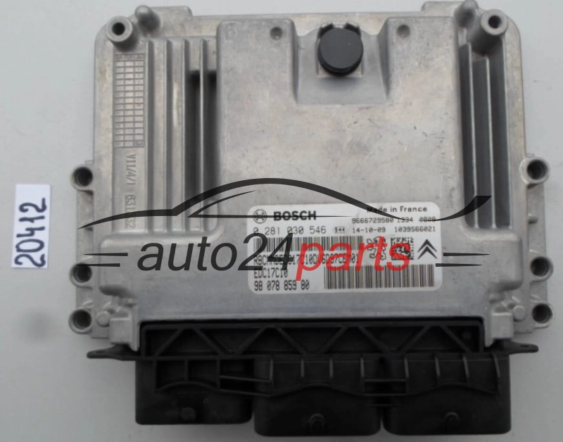 KOMPUTER STEROWNIK SILNIKA CITROEN PEUGEOT 1.6 HDI BOSCH 0 281 030 546, 0281030546, 98 078 859 80, 9807885980, 9666729580, EDC17C10