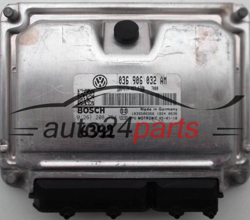 KOMPUTER STEROWNIK SILNIKA VW VOLKSWAGEN GOLF 1.4 BOSCH 0 261 208 754, 0261208754, 036 906 032 AM, 036906032AM - 6392
