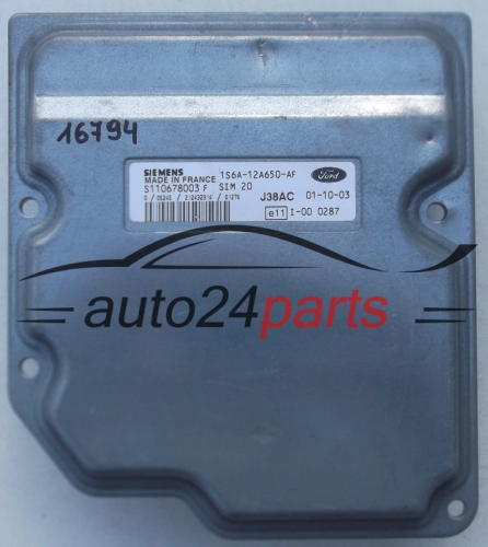 CALCULATEUR MOTEUR FORD FIESTA FOCUS SIEMENS S110678003F, 1S6A-12A650-AF, 1S6A12A650AF 