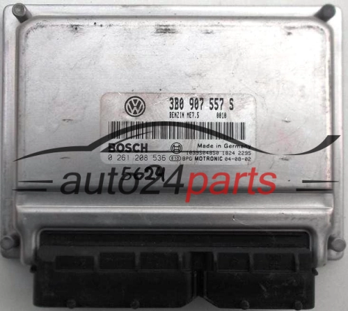 KOMPUTER STEROWNIK SILNIKA VW VOLKSWAGEN BOSCH 0261208536, 0 261 208 536, 3B0907557S, 3B0 907 557 S - 5624 IMMO.