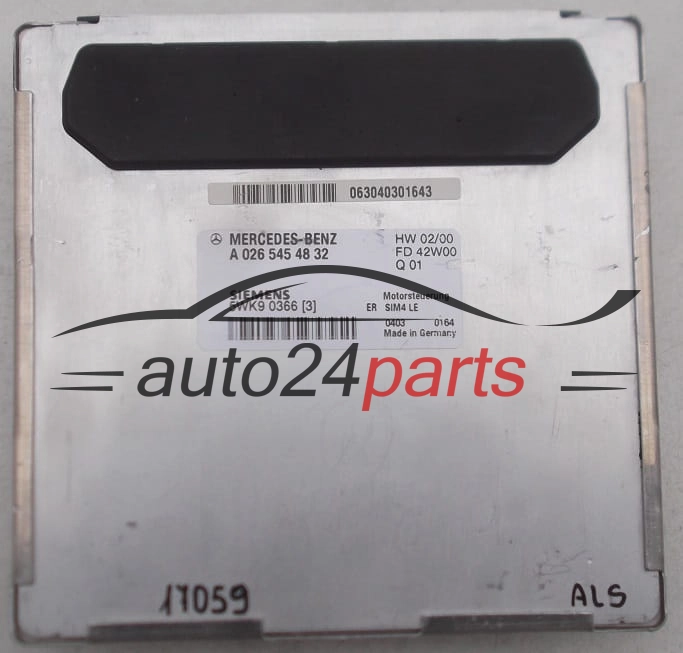 ECU CENTRALITA DE MOTOR MERCEDES W208 SIEMENS 5WK9 0366 3, 5WK90366, A 026 545 48 32, A0265454832
