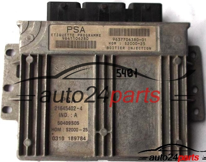MOTORSTEUERGERÄT ECU STEUERGERAT PEUGEOT 206 1.4 SAGEM 21645402-4, 9641106280, 9637706380-01