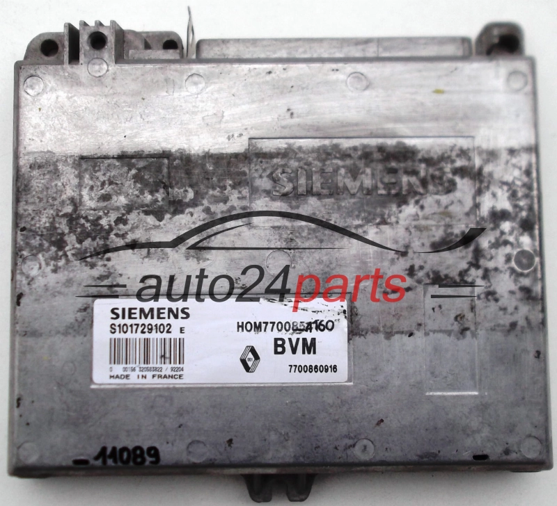 KOMPUTER STEROWNIK SILNIKA RENAULT CLIO 1.2, SIEMENS S101729102 E, S101729102E, HOM7700854160, 7700860916