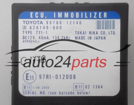 CENTRALITA DE CONFORT IMMO TOYOTA COROLLA 89780-12140, 8978012140, 97RI-012008, 97RI012008