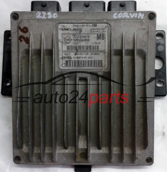 KOMPUTER STEROWNIK SILNIKA RENAULT MEGANE SCENIC NISSAN MICRA 1.5 DCI DELPHI R0410C110A, 8200334419, 8200353898 M8