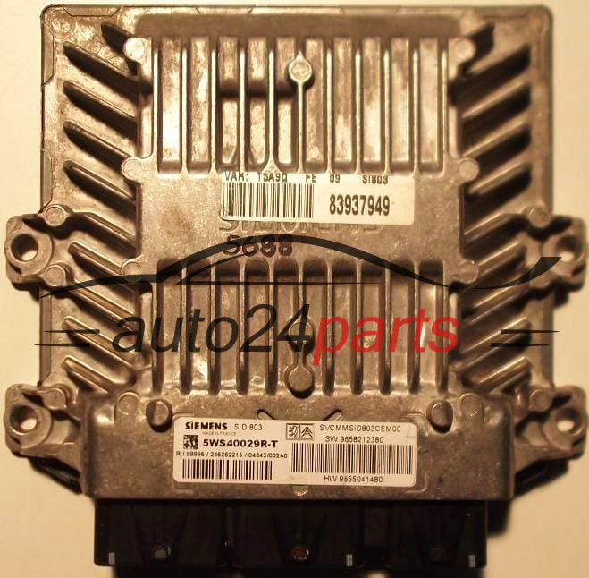 KOMPUTER STEROWNIK SILNIKA PEUGEOT 307 2.0 HDI SIEMENS SID 803 5WS40029R-T 5WS40029RT SW 9658212380, HW 9655041480