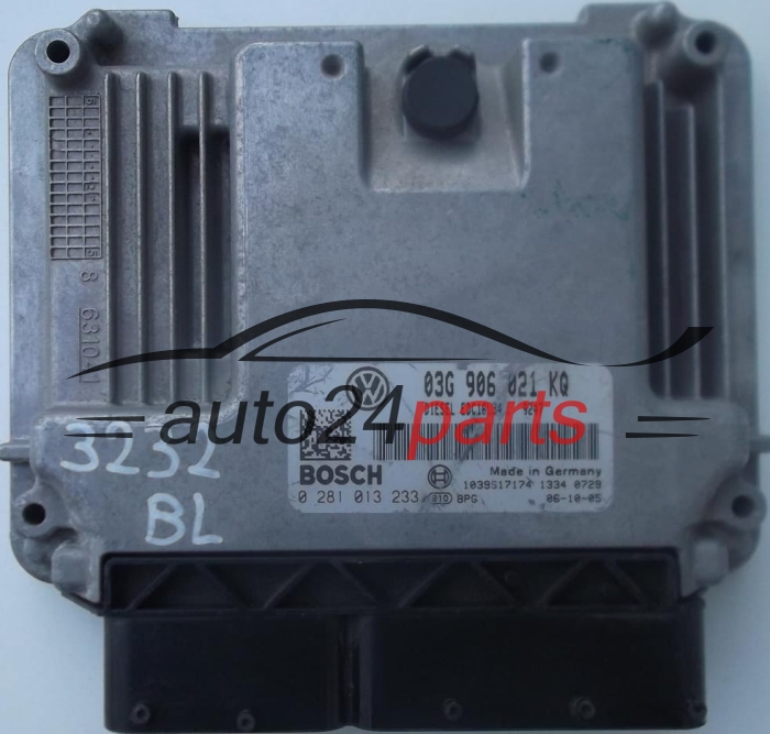 KOMPUTER STEROWNIK SILNIKA VW VOLKSWAGEN GOLF 1.9 TDI 03G906021KQ 03G 906 021 KQ, BOSCH 0 281 013 233, 0281013233, DIESEL EDC16U34 9247, 1039S17174