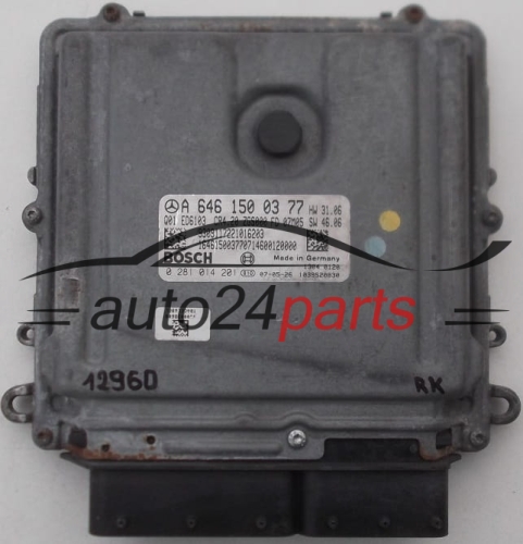 KOMPUTER STEROWNIK SILNIKA MERCEDES SPRINTER BOSCH 0 281 014 201, 0281014201, A 646 150 03 77, A6461500377 - 