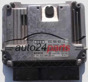 CALCULATEUR MOTEUR AUDI A3 1.9 TDI 03G906021CS, 03G 906 021 CS, BOSCH 0 281 012 608, 0281012608, DIESEL EDC16U34 7443, 1039S11061 