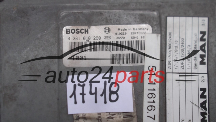 ECU CENTRALITA DE MOTOR MAN L2000 BOSCH 0 281 010 260, 0281010260 