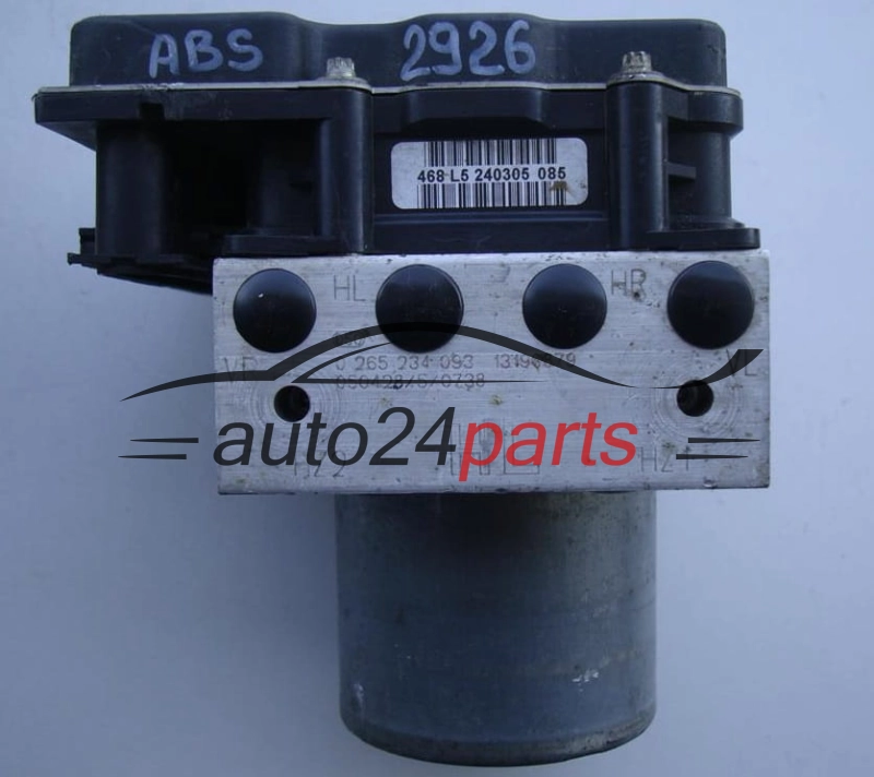 ABS POMPA I STEROWNIK OPEL MERIVA CORSA BOSCH 0 265 234 093, 0265234093, 13190879, 0265950350