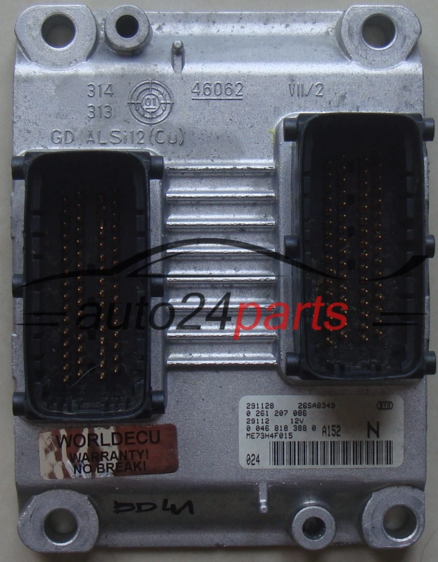 MOTORSTEUERGERÄT ECU STEUERGERÄT FIAT STILO 1.2 BOSCH 0 261 207 086,  0 046 818 388 0